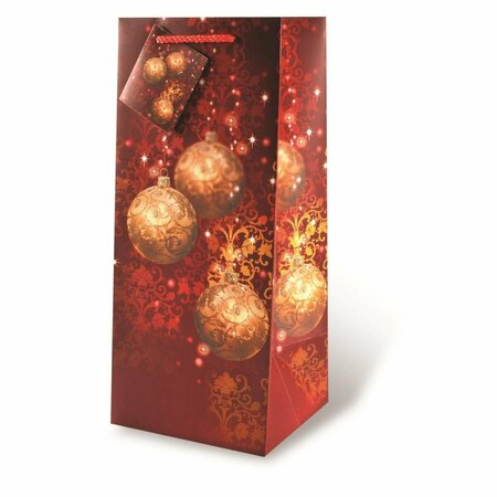 WRAP-ART 1.75 Litre Festive Holidays Printed paper Bag with Plastic Rope Handle Red 17464